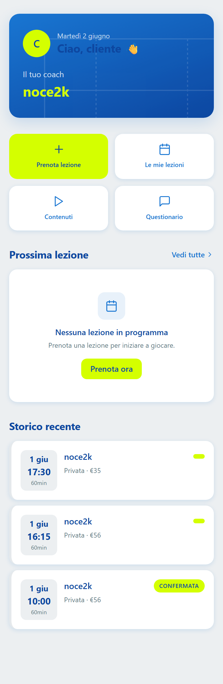 La Home del cliente