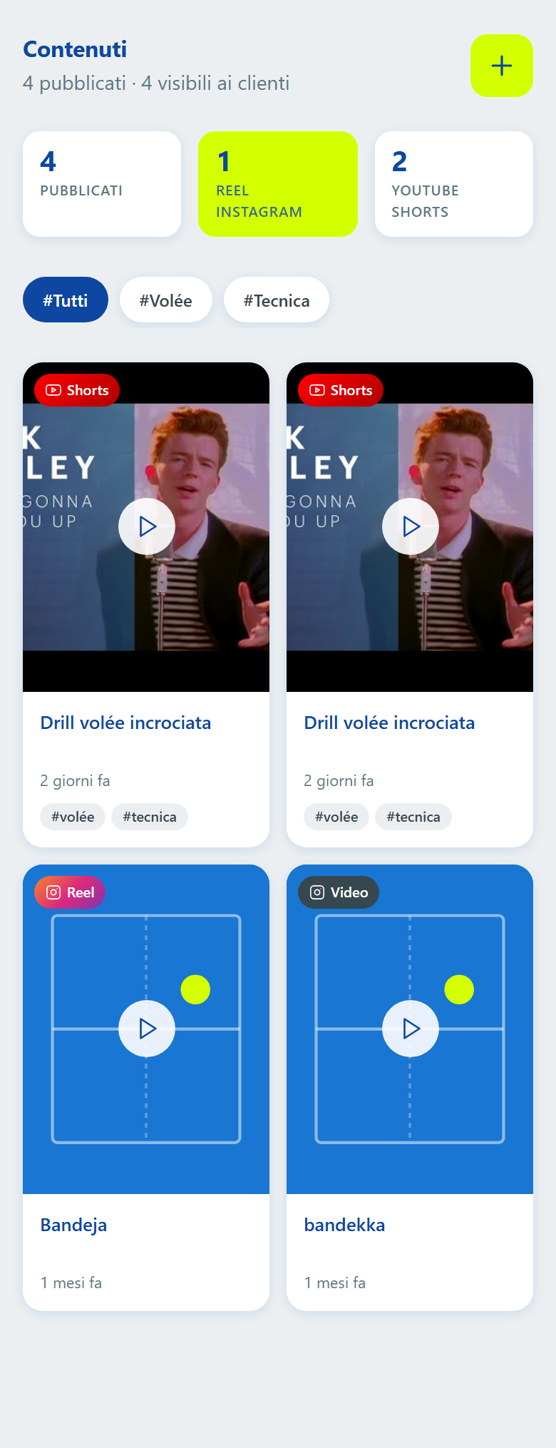 Il feed dei contenuti